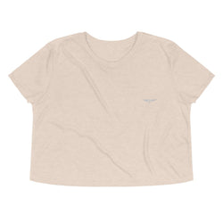 Embroidered Crop Tee - Heather Dust