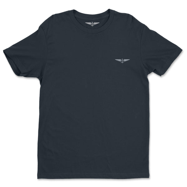 Embroidered Wings - Navy/Grey